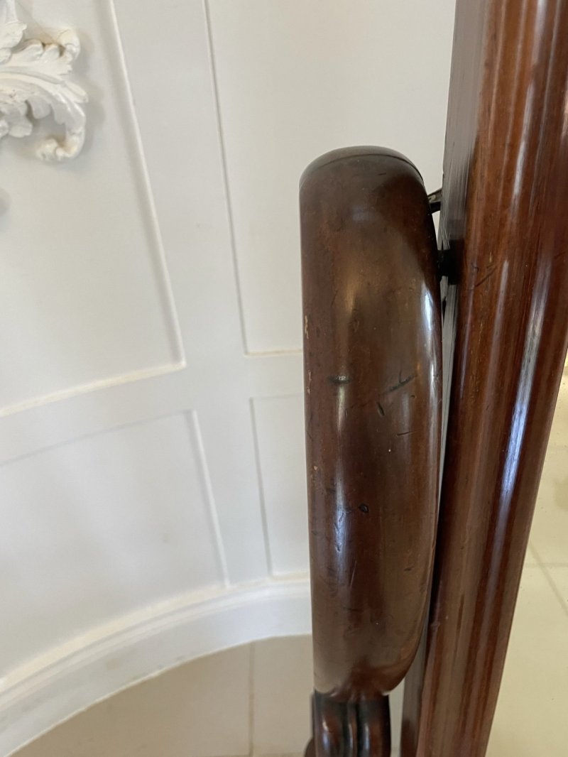 Antique Victorian Quality Mahogany Cheval Mirror - Image 6